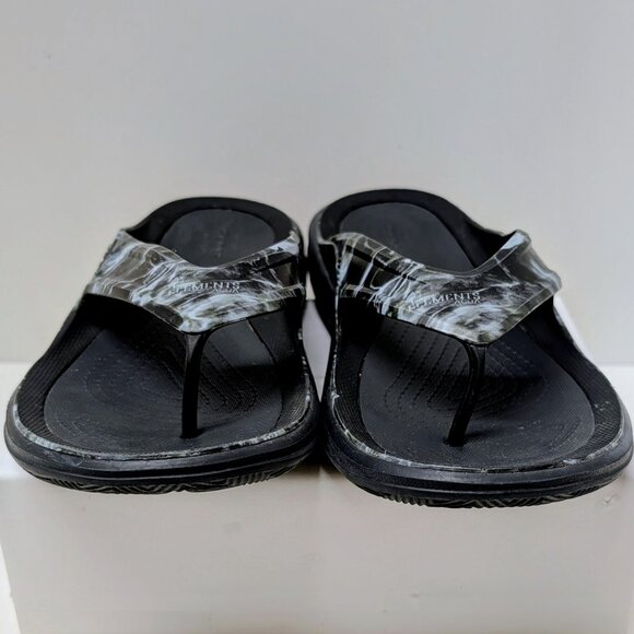 Crocs Men's Swiftwater Mossy Oak Elements Wave Flip Flops in Black Camo - Picture 9 of 16